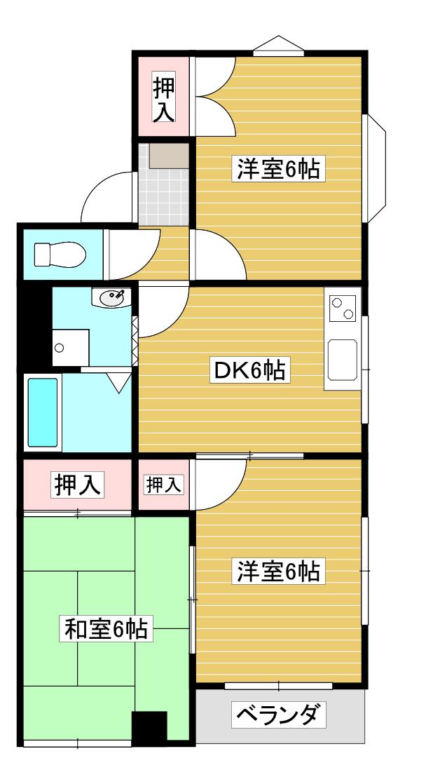 エポックハイム(3DK/3階)の間取り写真
