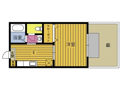 グランドヒル大道(1K/1階)の間取り写真