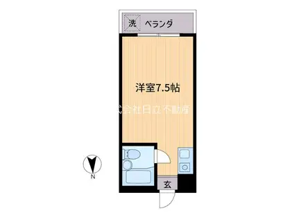 ライブイン笹塚(ワンルーム/4階)の間取り写真