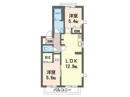 コーポ鈴弐番館(2LDK/2階)の間取り写真