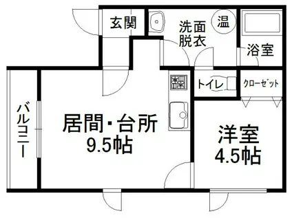 ファンタジアIII(1DK/3階)の間取り写真