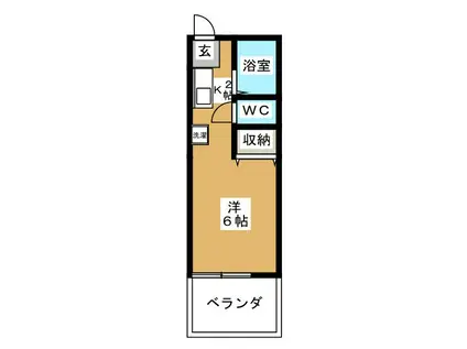 コスモ等々力(ワンルーム/1階)の間取り写真