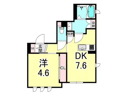 シャーメゾンサパモーレ(1DK/1階)の間取り写真