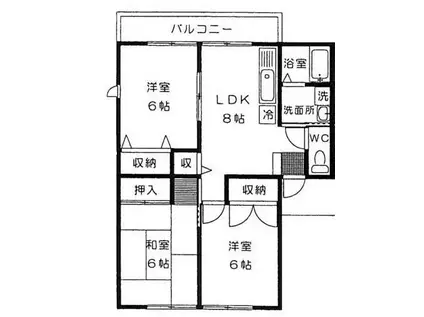 レトア東佐野(3DK/2階)の間取り写真