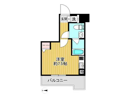 PREMIUM CUBE大森本町(ワンルーム/3階)の間取り写真