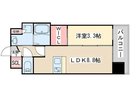 ラグゼ新大阪西(1LDK/10階)の間取り写真