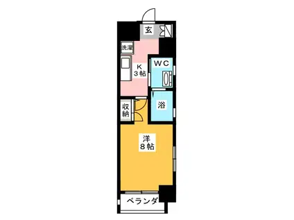 パークキューブ大井町(1K/6階)の間取り写真