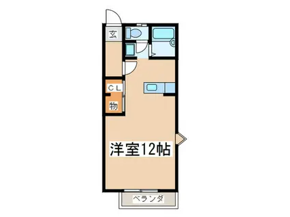 レジデンス有希(ワンルーム/2階)の間取り写真