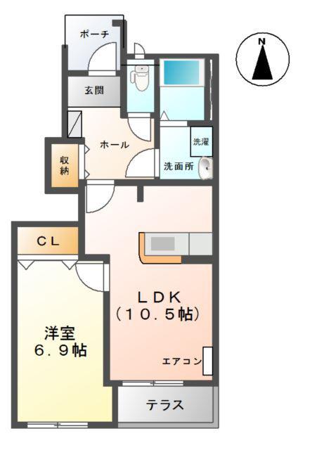 メゾン・ド・アイ(1LDK/1階)の間取り写真