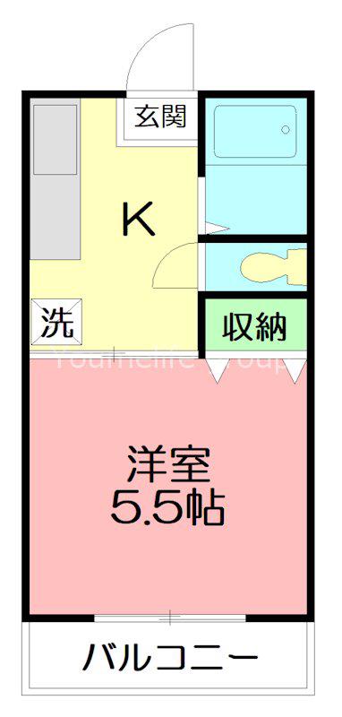 ピュアタウン東海大学駅前(1K/2階)の間取り写真