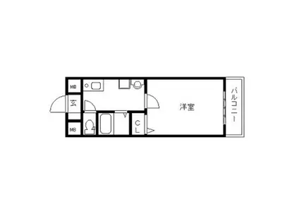 CASA・DEL・RIO(1K/2階)の間取り写真