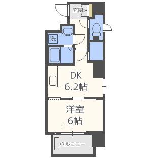 CAVANA梅田北(1LDK/13階)の間取り写真