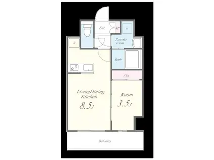 グランパシフィック東今里INNOVATION(1LDK/5階)の間取り写真