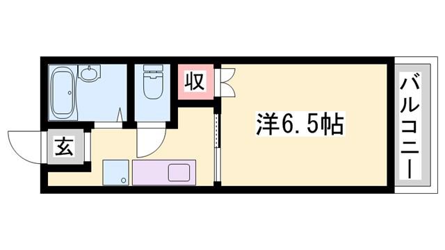 AIAI1Kハイツ(1K/2階)の間取り写真