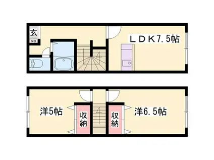 インタービレッジもとやしき(2LDK/1階)の間取り写真
