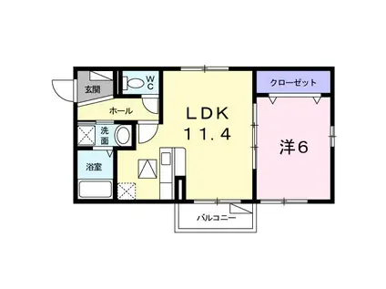 メゾンアルトウム(1LDK/1階)の間取り写真