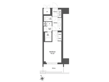 THE GATEHOUSE浅草雷門(1K/10階)の間取り写真