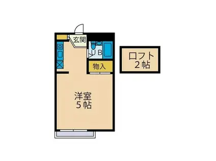 パレス緑ケ丘(ワンルーム/1階)の間取り写真