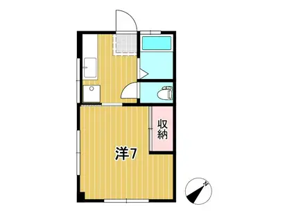 クランメール多賀(1K/1階)の間取り写真