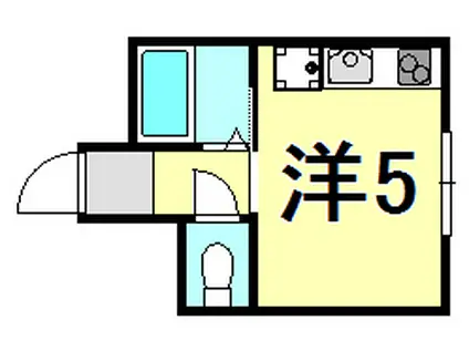 アンジョリジャルダン門戸厄神(ワンルーム/1階)の間取り写真