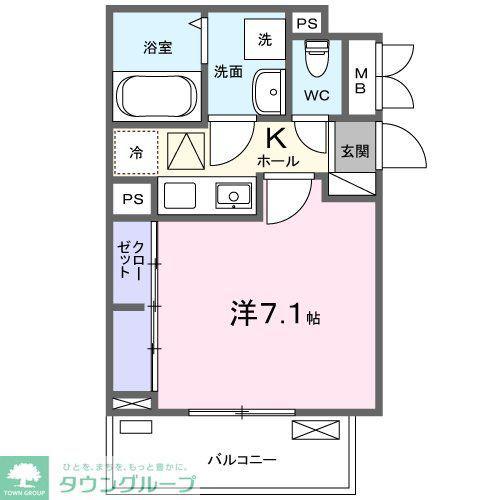 フラン湘南(1K/1階)の間取り写真