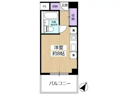 バックス大津雄琴レイクヒルズ(ワンルーム/2階)の間取り写真