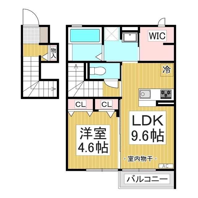 リヴァージュ(1LDK/2階)の間取り写真