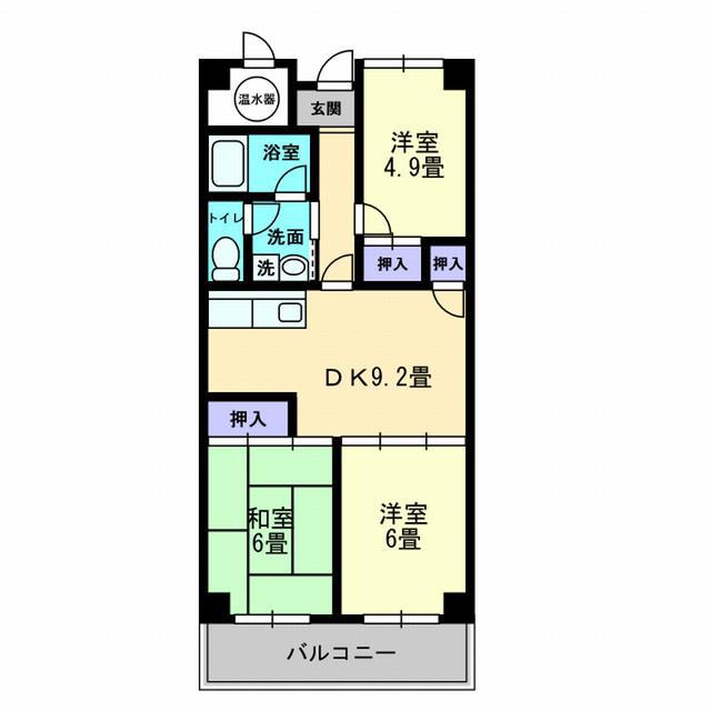アーバン茜(3DK/9階)の間取り写真