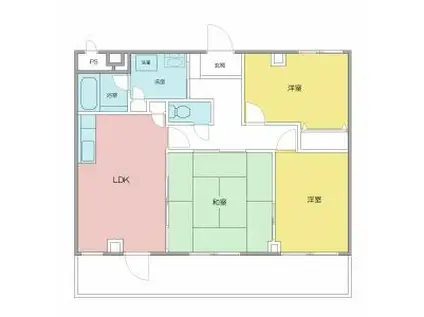 AVENUEII(3DK/3階)の間取り写真