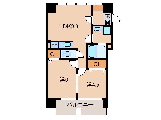 ヤマイチPLAZA吉田I(2LDK/7階)の間取り写真
