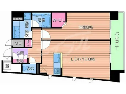 レジデンス本町靭公園 旧レジディア靭公園(1LDK/15階)の間取り写真