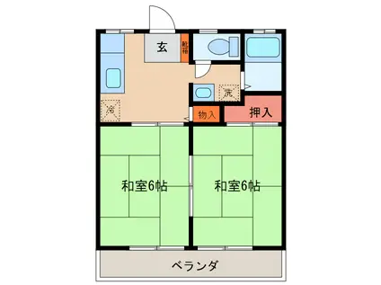 斉藤ハイツA(2K/2階)の間取り写真