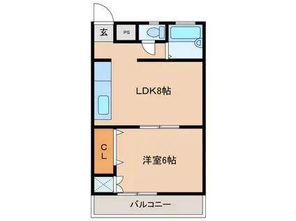 コーポ林(1LDK/3階)の間取り写真