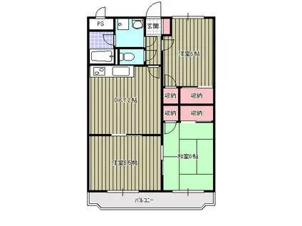 メゾン・グレース(3DK/1階)の間取り写真
