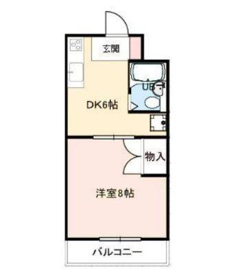 サードアベニュー佐鳴台II(1DK/2階)の間取り写真