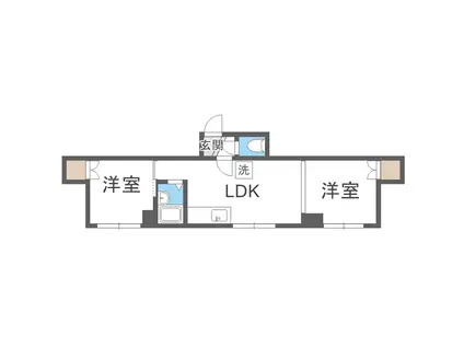 ユキコーポ II(2DK/4階)の間取り写真