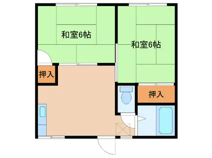 プレジュール生実(2DK/1階)の間取り写真