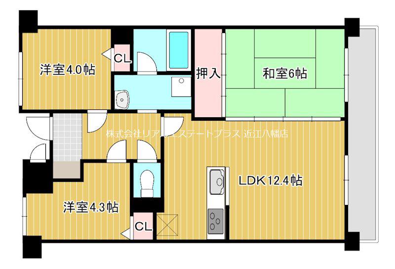 NOVA近江八幡(3LDK/6階)の間取り写真