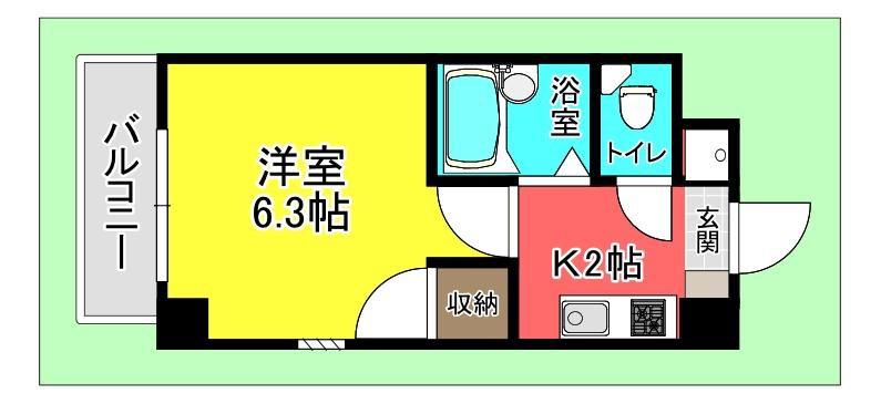 シャンス増岡(1K/2階)の間取り写真