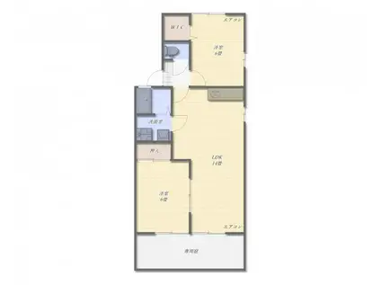 IGE江南 B棟(2LDK/1階)の間取り写真