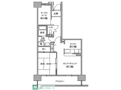 TS GARDEN 清瀬(1SLDK/9階)の間取り写真