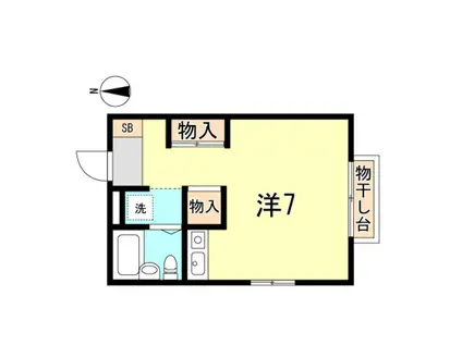 パークサイド宮下(ワンルーム/2階)の間取り写真