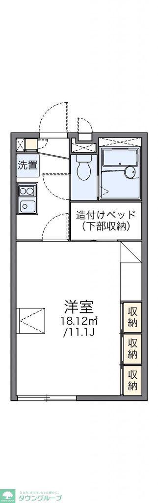 レオパレス広貴B(1K/1階)の間取り写真