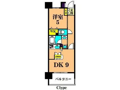 グレイスコート大森海岸(1DK/8階)の間取り写真