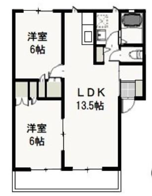 ボミュールメゾン(2LDK/1階)の間取り写真