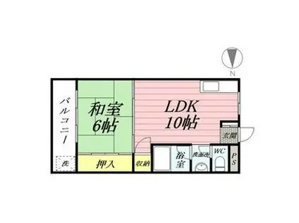 レジデンス鷲見(1LDK/3階)の間取り写真