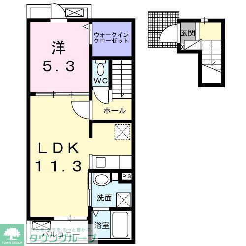 カーサ マレ(1LDK/2階)の間取り写真