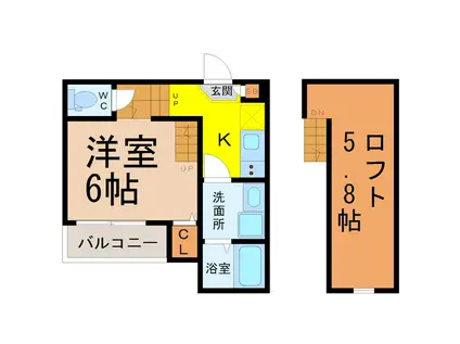 ハーモニーテラス鶴田III(1SK/1階)の間取り写真