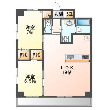 KAYA KIKUI(2LDK/5階)の間取り写真