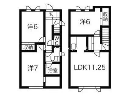 グランコリーヌIV(3LDK/1階)の間取り写真